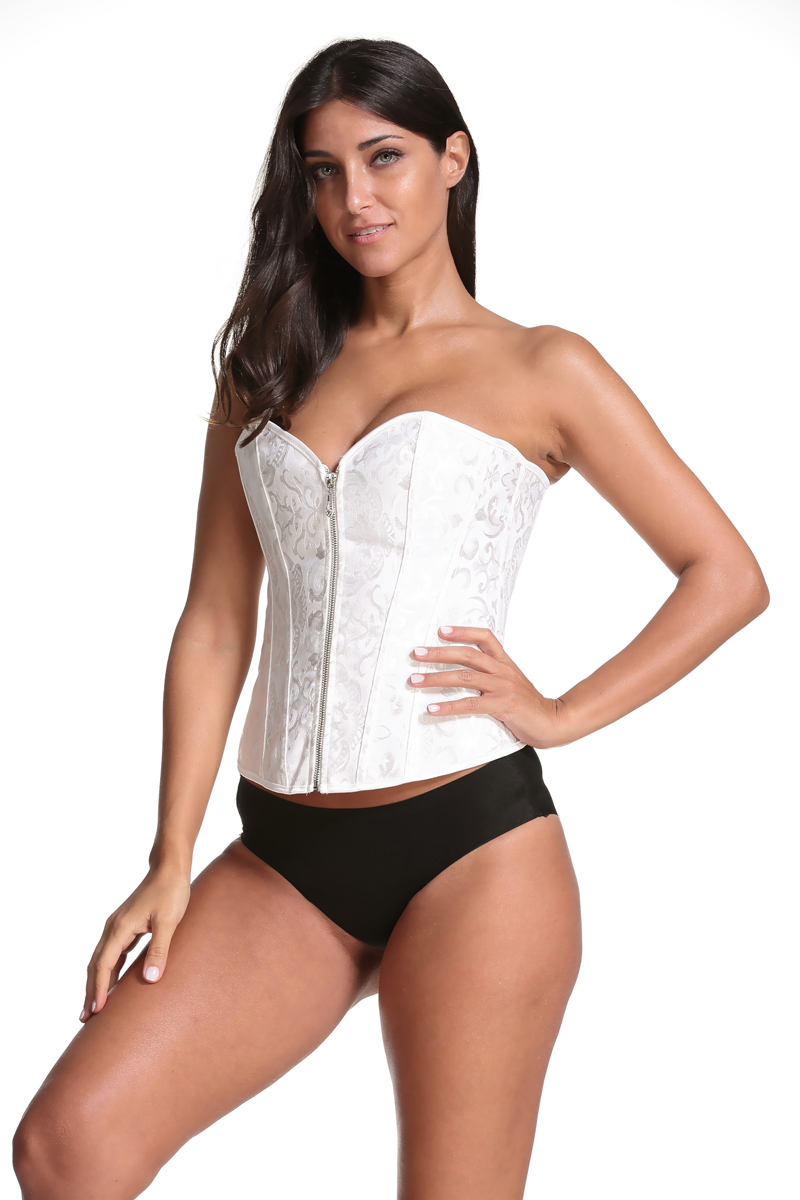 F3239-1 Fashion Womens Brocade Underbust Boned Corset Waist Trainer Shaper